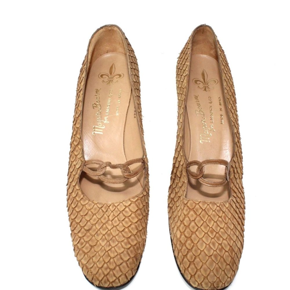Vintage Manor Bourne For I. Magnin Co Wmens Size 10AAA Snakeskin Pumps Heels - Picture 4 of 12